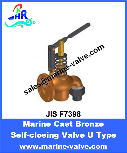 JIS F7398 5K 10K Cast Bronze Self-closing Valve c/w Handle