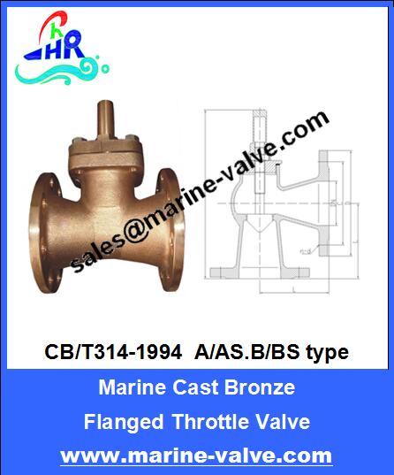 CB/T314-1994 Marine Bronze Flanged Throttle Valve