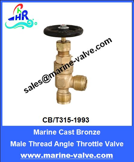 CB/T315-1993 Marine Bronze Male Thread Angle Throttle Valve