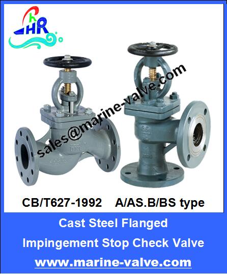CB/T627-1992 Cast Steel Flanged Impingement Stop Check Valve