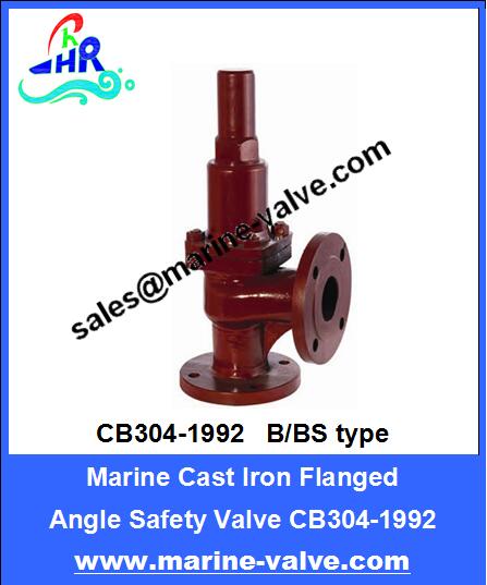CB304-1992 Marine Cast Iron Flanged Angle Safety Valve