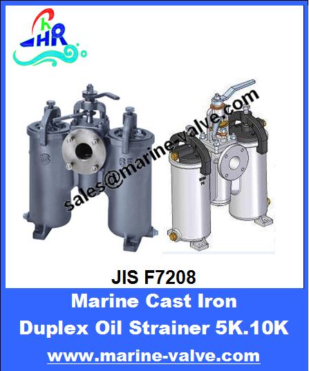 JIS F7208 5K 10K Marine Cast Iron Duplex Oil Strainer