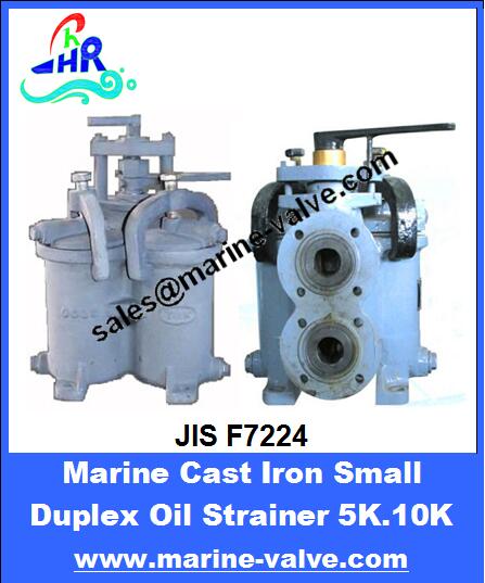JIS F7224 5K 10K Marine Cast Iron Small Duplex Oil Strainer