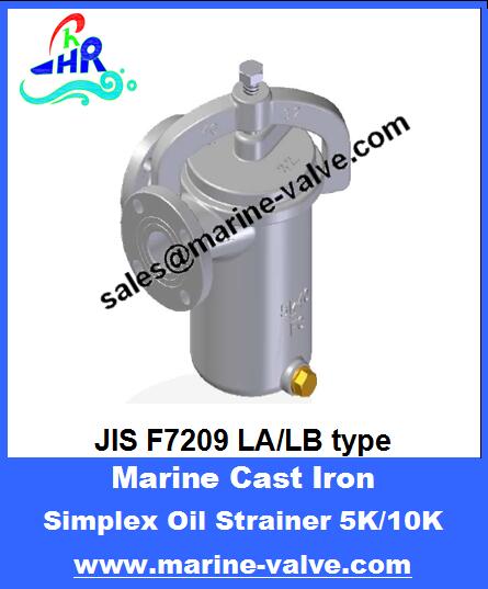 JIS F7209 5K Marine Cast Iron Simplex Strainer LA LB Type