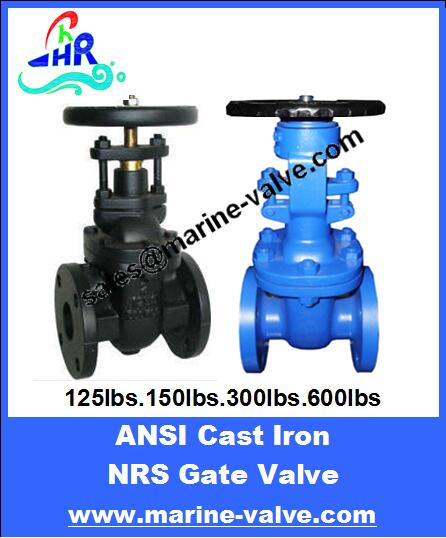 API 125~150lbs Cast Iron Gate Valve NRS Solid Wedge