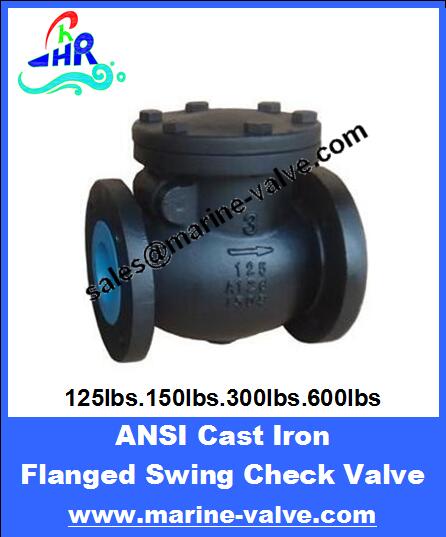 API 125~150lbs Cast Iron Swing Check Valve Flanged End