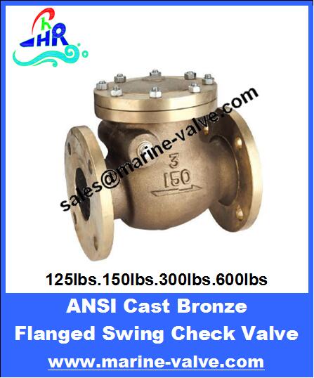 API 125~150lbs Bronze Swing Check Valve Flanged End