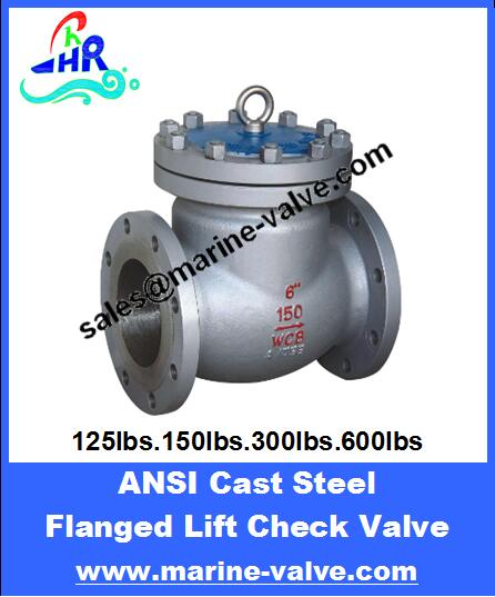 API 125~600lbs Cast Steel Lift Check Valve Flanged End