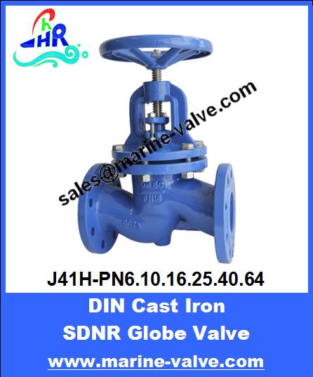 DIN Cast Iron Flanged SDNR Globe Valve PN6/10/16/25/40/64