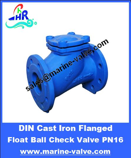 DIN Cast Iron Flange Ball Float Check Valve PN10 PN16