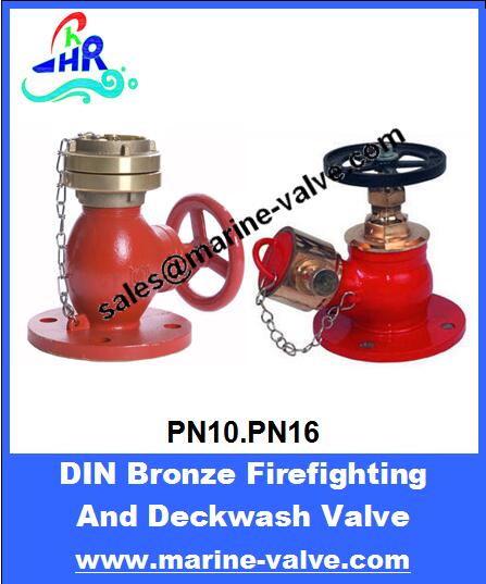 DIN Bronze Firefighting and Deckwash Valve 30°Angle PN16